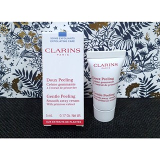 โคลนสครับผิวหน้า แท้💯%Clarins Gentle Peeling Smooth Away Cream With Primrose Extract  5ml. มีฉลากไทย