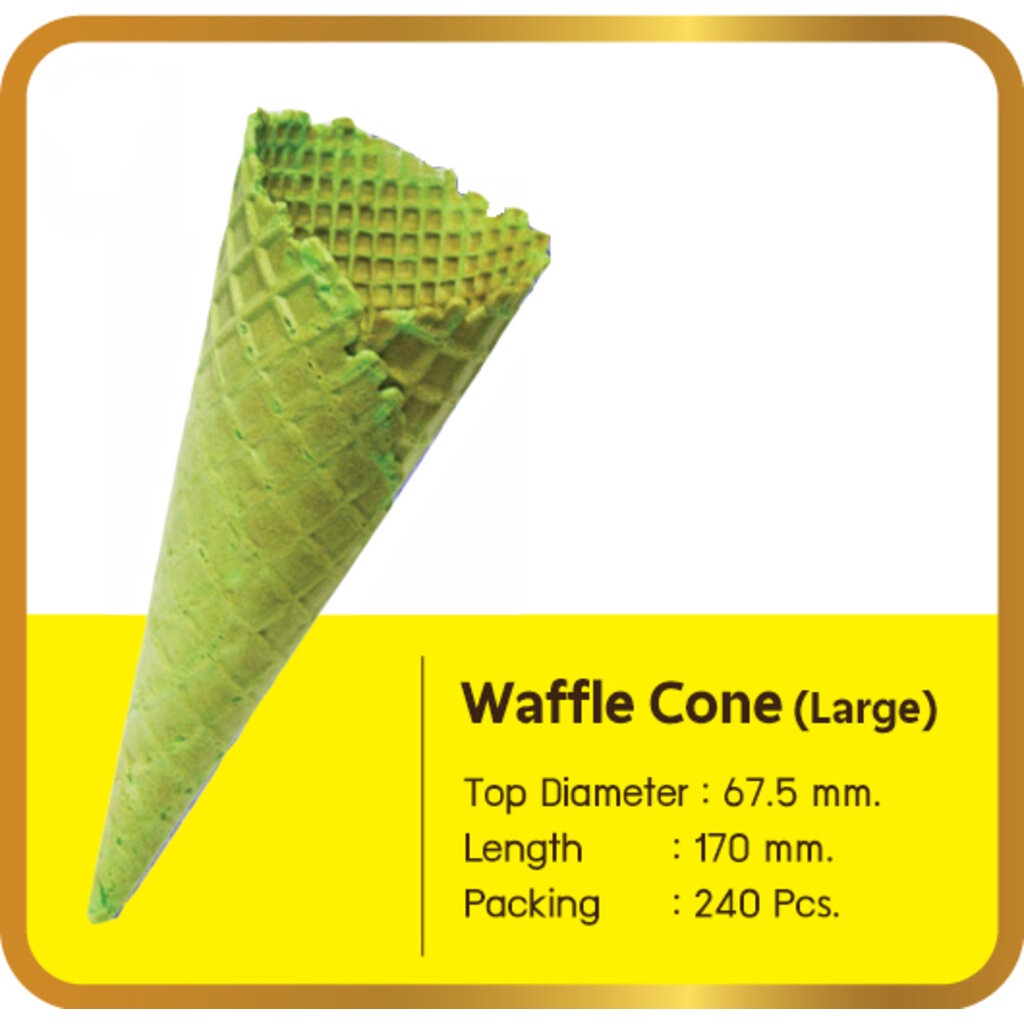 วาฟเฟิลโคน (ใหญ่) ชาเขียว ยี่ห้อ Mr.Cone
