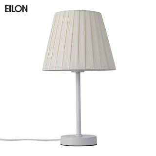 EILON โคมไฟตั้งโต๊ะ ขั้ว E27 6W ขนาด 25*25*43cm รุ่น fluffy fan-2502 สีขาว