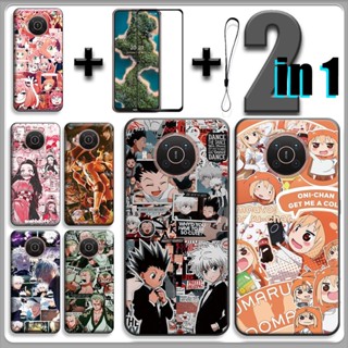 2 IN 1 เคสโทรศัพท์มือถือ กระจกนิรภัย เซรามิค กันรอยหน้าจอ ลายการ์ตูนอนิเมะ สําหรับ Nokia X20 Nokia X10