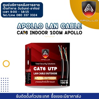 Apollo Lan Cable APL106-INDOOR  Cat6 indoor 100M Apollo ใช้สำหรับเชื่อมต่อระบบเครือข่ายแบบสาย (LAN) สำหรับใช้ภายใน