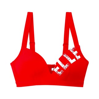 ELLE Lingerie Moulded Bra บราไร้โครงเต้าเหลี่ยม ดีไซน์ด้วยผ้า MICRO FIBER พิมพ์ลายโลโก้ ELLE (LB8762)