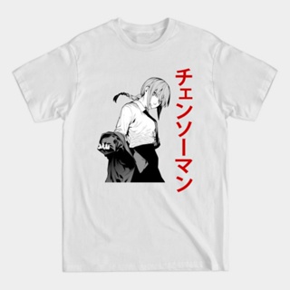 oversize T-shirt เสื้อยืด พิมพ์ลายอนิเมะ Chainsaw Man Makima สําหรับผู้ชาย และผู้หญิง S-5XL