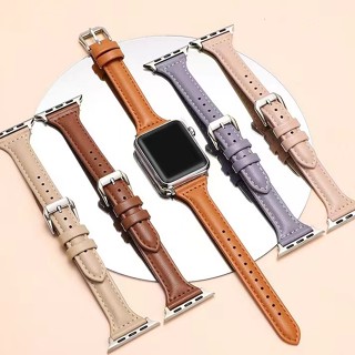 สายนาฬิกาข้อมือหนัง พรีเมี่ยม สําหรับ Apple watch Series 8 7 SE 6 5 4 3 2 1 Ultra i watch strap 38 มม. 42 มม. 40 มม. 41 มม. 45 มม. 44 มม. 49 มม.