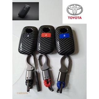 【พร้อมส่ง】เคสกุญแจรถยนต์ คาร์บอนไฟเบอร์ ABS สําหรับ Toyota Veloz 2022 Veloz 2021 Raize Avanza 2022