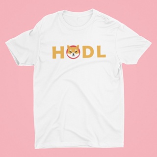 T-Shirt △✒☇พร้อมส่งจากไทย 🚀 เสื้อบิทคอยน์ ลาย HODL SHIBA เสื้อ Bitcoin เสื้อ Cryptocurrency เสื้อคริปโต 🙌