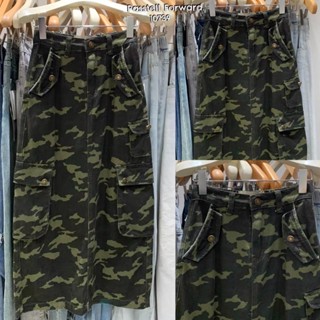 🇰🇷New🇰🇷  Korea darim camouflage cargo maxi skirt  กระโปรงcargo ยาวลายทหารสุดฮิตทรงสวย