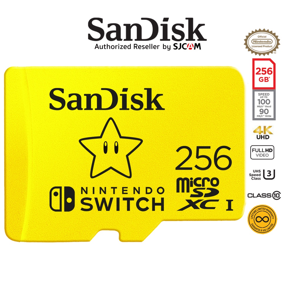 SanDisk microSDXC for the Nintendo Switch 256GB,512GB (SDSQXAO) Memory เมมโมรี่ Game Nintendo Switch Lifetime Warranty