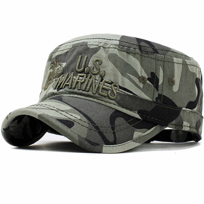 หมวกทหารลายพรางทรงสูงแบนสําหรับผู้ชาย Marine Corps