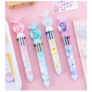 ปากกาหลากสี ลายน่ารัก 10 สีในแท่งเดียว สำหรับนักเรียน นักวาดภาพ