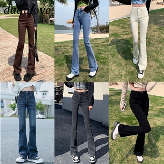 DaDulove💕 New Korean Version of Ins Micro Flared Jeans High Waist Wide Leg Pants Fashion Womens Clothing