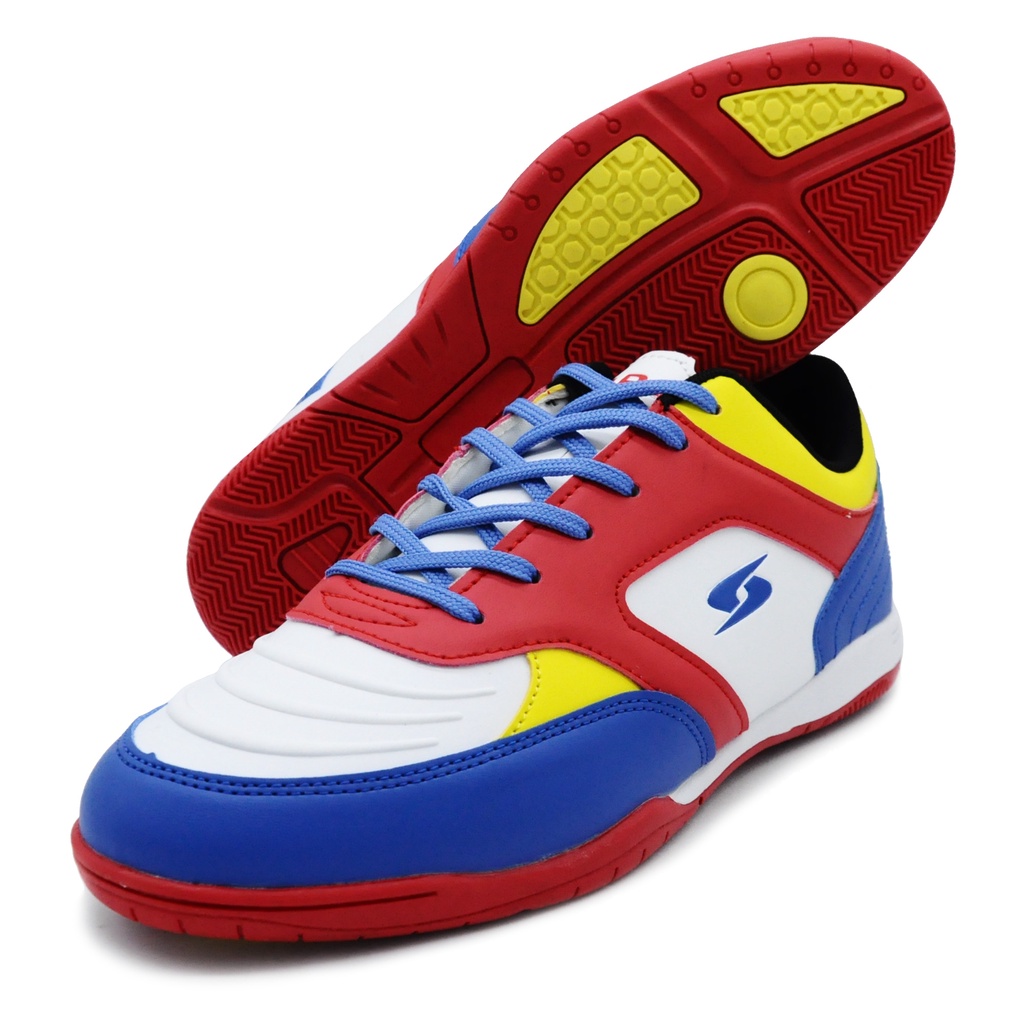 HARA Sports รองเท้าฟุตซอล รุ่น Smash รองเท้าฟุตซอล สีขาว-น้ำเงิน FS27