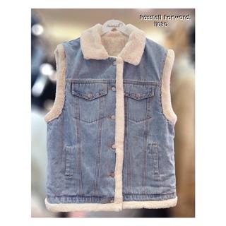 🇰🇷New🇰🇷  Korea denim vest Vestยีนบุขนนิ่มๆๆเลยค่า ใส่คลุมสวยๆเท่ห์ มันนิ่มมาก ทุกคนแนะนำเลยค้าาดีมาก