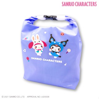 กระเป๋าใบใหญ่ Sanrio Lunch Bag แบบสีม่วง ขนาด 34 x 31.4 x 11 ซม. ตรงหูหิ้วมีที่ล็อก ฐานบุเป็นทรง ใส่กล่องอาหารได้