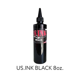 สีดำ US INK หมึกดำสักตัว สีดำสักตัว สีดำUS INK ขนาด 8 ออนซ์