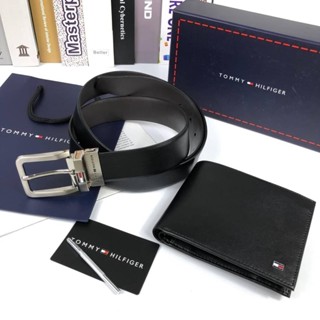 กระเป๋าสตางค์ พร้อมเข็มขัด TOMMY HILFIGER Leather Belt &amp; Wallet Set