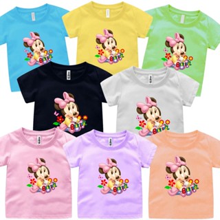 เสื้อยืด ลาย MINI MOUSE สําหรับเด็กผู้หญิง และผู้ชาย อายุ 1-12 ปี