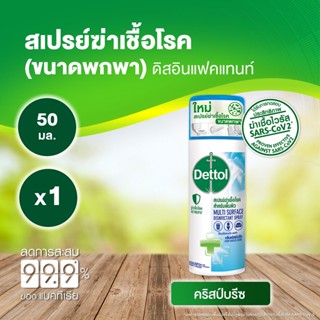 เดทตอล ดิสอินเฟคแทนท์ สเปรย์ Dettol Disinfectant Spray Crisp Breeze ขนาดพกพา 50ml.