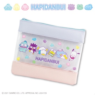 กระเป๋า Hapidanbui Clear Flat Pouch เป็นแบบใส ตรงด้านบน-ล่างเป็นหนังเทียม ขนาด 18 x 16 ซม.