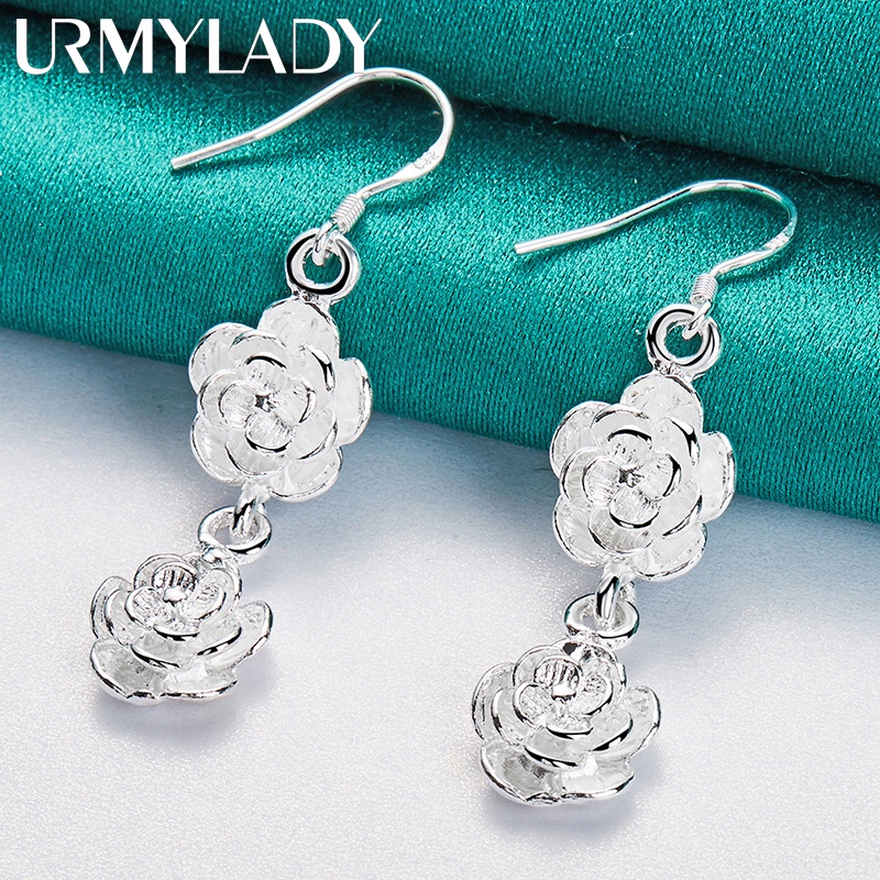 Urmylady ต่างหูห่วง เงินสเตอร์ลิง 925 เครื่องประดับแฟชั่น สําหรับผู้หญิง งานแต่งงาน ปาร์ตี้