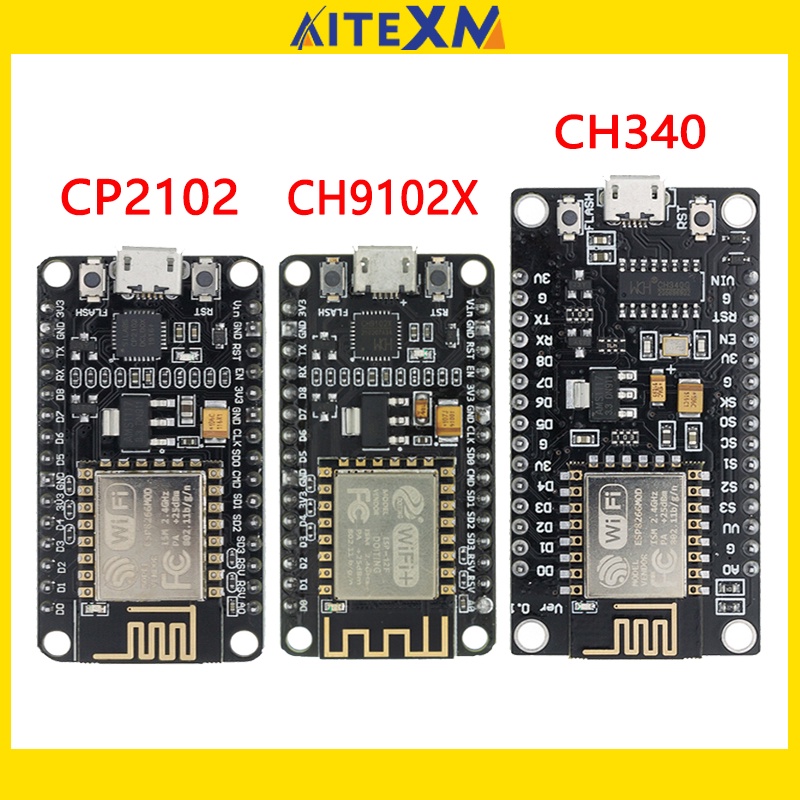 โมดูลไร้สาย NodeMcu V2 V3 CH340 CP2102 Lua WIFI บอร์ดพัฒนา ESP8266 พร้อมเสาอากาศ Pcb และพอร์ต USB