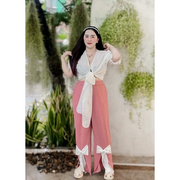 ชุดเซ็ตสาวอวบอ้วนเสื้อ+กางเกงผู้หญิง ราคาถูก สวยตรงปก วัยรุ่นชอบใส่ ตามกระแส มาใหม่ยั่วๆจ้าดาราใส่สวยหรูมีสไตล์ ราคาถูก