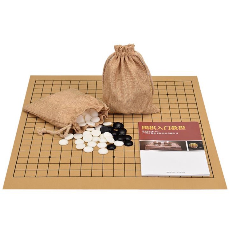 Weiqi Go Game 361 Single Double Side Melamine Chess Pieces Go Chess Game Set  PU Leather board Chinese Old Board Gamel