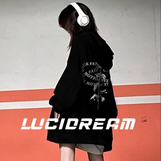 LUCIDREAM เสื้อกันหนาว เสื้อแขนยาว เสื้อกันหนาว ผู้หญิง 2022สินค้ามาใหม่ วินเทจ  Oversize เกาหลี ใส่สบายๆ ทรงหลวม สไตล์สปอร์ต TT45Z22110106