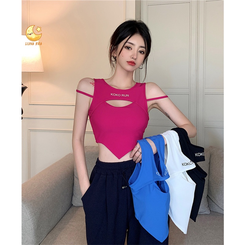 LunaBra ท็อปบรา เสื้อกล้าม แฟชั่น KOKO RUN สไตล์เกาหลี เว้าหน้า เซ็กซี่ ใส่ออกกำลังกายได้ เสื้อผ้า ผู้หญิง TOP-030