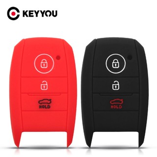 Gfdifo93fplihf58 KEYYOU เคสกุญแจรีโมตรถยนต์ ซิลิโคน 3 ปุ่ม สําหรับ Kia Rio Ceed Soul Sportage Sorento Carens Picanto Smart 3 ปุ่ม