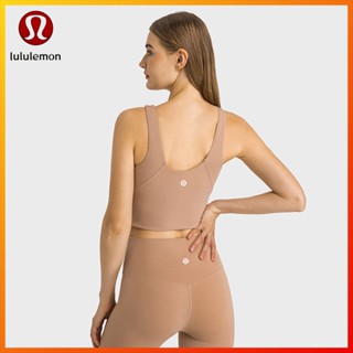 Lululemon  เสื้อกล้าม คอยู ยืดหยุ่นสูง ถอดออกได้ สําหรับเล่นกีฬา โยคะ dt219