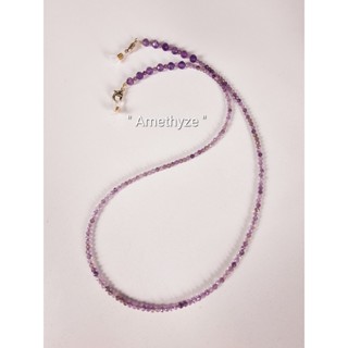 สายคล้องแมส หินนำโชค รุ่น 019A_Amethyze