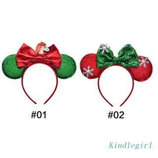 King Chirstmas ที่คาดผมที่คาดผมกุทัณฑ์สําหรับสาว ๆ เลื่อมเมาส์หู Hairband