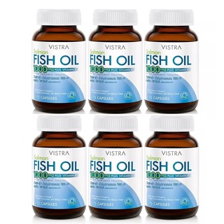 Vistra Salmon Fish Oil 1000 mg วิสทร้า น้ำมันปลา แซลมอน น้ำมันปลาแซลมอน ขนาด 75 เม็ด จำนวน 6 ขวด (6X13069)