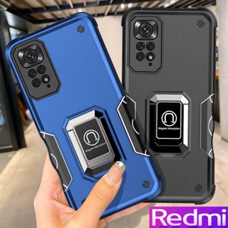 Redmi Note 12 Pro Plus Note 11 Pro Note 11S Note 10S Redmi 12C 10C เคสโทรศัพท์เกราะแข็งกันกระแทกหรูหราพร้อมขาตั้งโลหะ