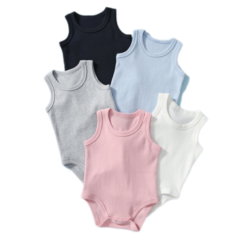 ชุดรอมเปอร์ แขนกุด ผ้าฝ้าย พร้อมก้น สําหรับเด็กทารกผู้ชาย และเด็กผู้หญิง - รูปที่ 2