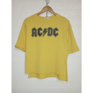 เสื้อยืดมือสอง USA : เสื้อวง ACDC แขนสามส่วน