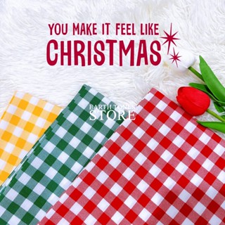 ผ้าพร็อพถ่ายรูปลายตาราง โทนสี คริสต์มาส ผ้าปูโต๊ะลายสก็อต ผ้…