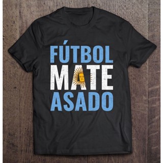 เสื้อยืดพิมพ์ลายFutbol Mate Asado อาร์เจนตินา T เสื้อชายสวมใส่เสื้อยืดผู้ชายที่กำหนดเองเสื้อ T การพิมพ์การออกแบบของตัวเอ