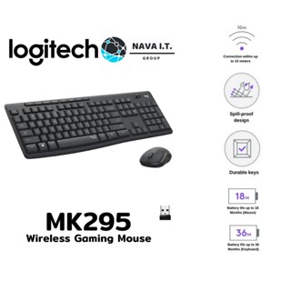 COINSคืน15%⚡FB9JMZV6⚡ LOGITECH MK295 SILENT WIRELESS COMBO ไทย/อังกฤษ เมาส์และคีย์บอร์ด ไร้สาย เสียงเงียบ ประกัน 1 ปี