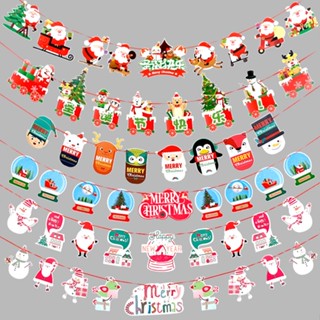 ป้ายธงคริสมาสต์ อุปกรณ์ตกแต่งวันคริสมาสต์  Banner Merry christmas