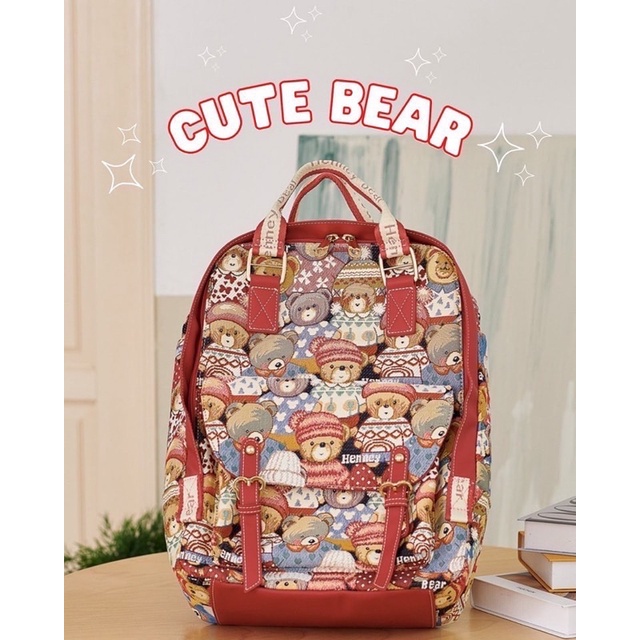 Henneybear H966-ลายCute มาใหม่ !!! กระเป๋าเป้ทรงสวย ฟังก์ชั่นครบ
