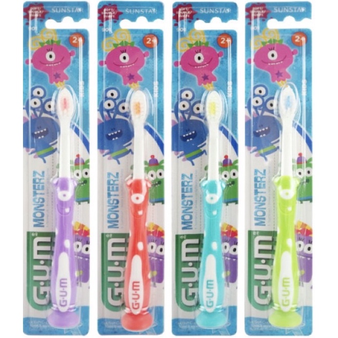 แปรงสีฟันเด็ก GUM Butler Sunstar ลายการ์ตูน monsterz 2-5ปี และ 5ปีขึ้นไป ขนแปรงนุ่ม