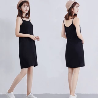 เดรสสายเดี่ยว ชุดนอนกระโปรง ชุดนอนกระโปรงยาว เนื้อผ้าใส่สบาย 3 ลาย 3 สี