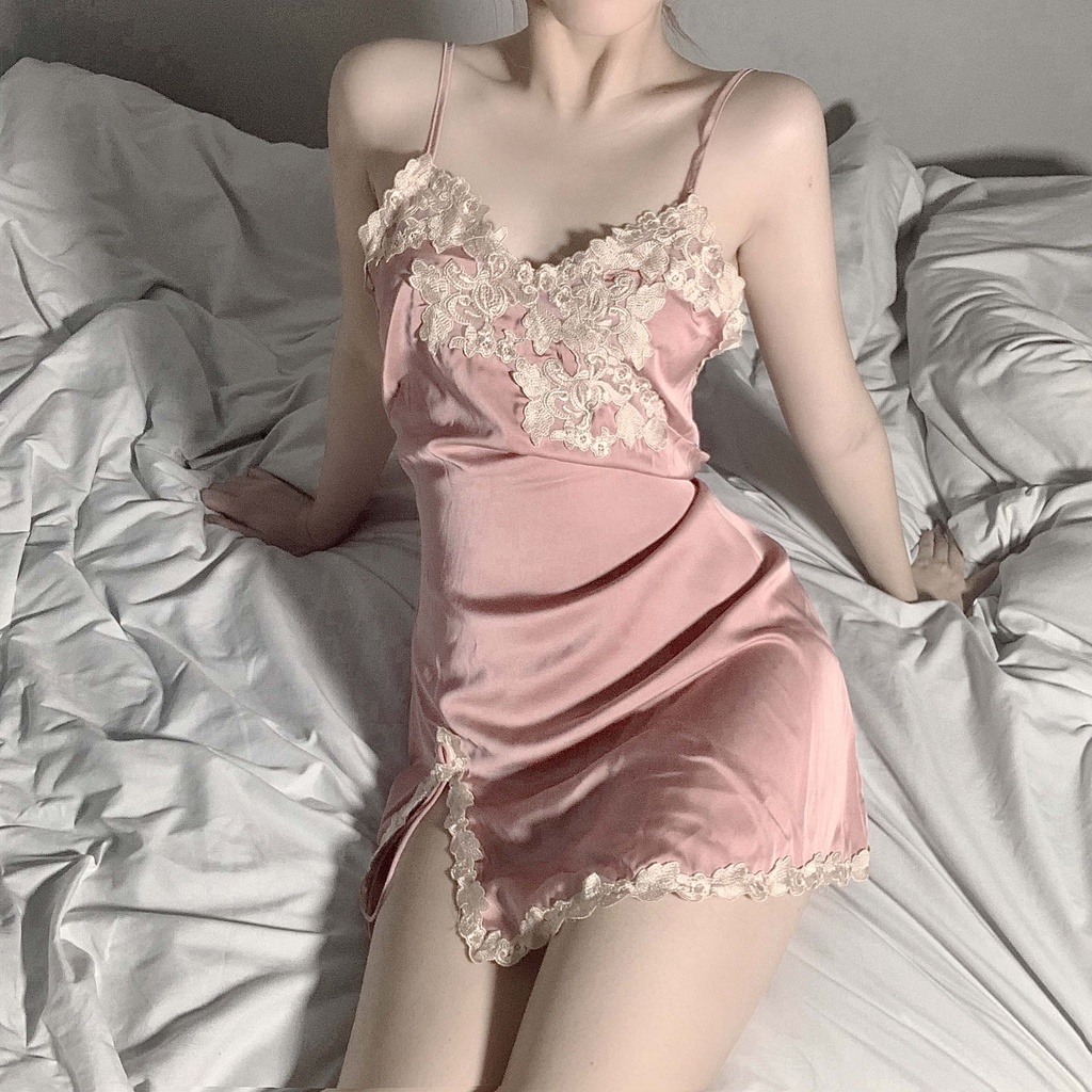 Sexy Girl ชุดลูกไม้เซ็กซี่ ชุดนอนเซ็กซี่ เนื้อเนียน คุณภาพสูง สายสะพายปรับได้（H1014） - รูปที่ 5