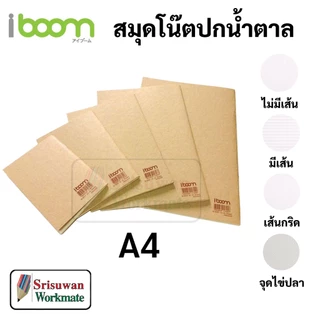 iboom สมุดโน๊ตปกน้ำตาล เส้นกริด ไม่มีเส้น มีเส้น จุดไข่ปลา ตาราง
