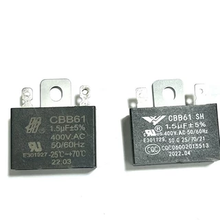คาปาซิเตอร์ พัดลม1.5uf/400v รุ่นขาเสียบ (แพ็ค10ชิ้น) ใช้กับพัดลม14-16นิ้วแคปพัดลม CAP Hatari capacitor พัดลมฮาตาริ capa
