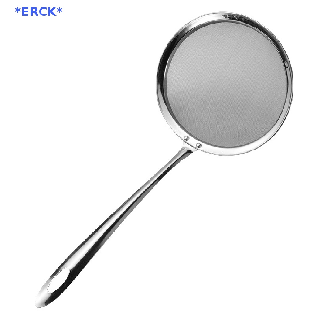 Erck> ใหม่ กระชอนน้ํามัน แบบตาข่าย สเตนเลส ด้ามจับยาว สําหรับห้องครัว