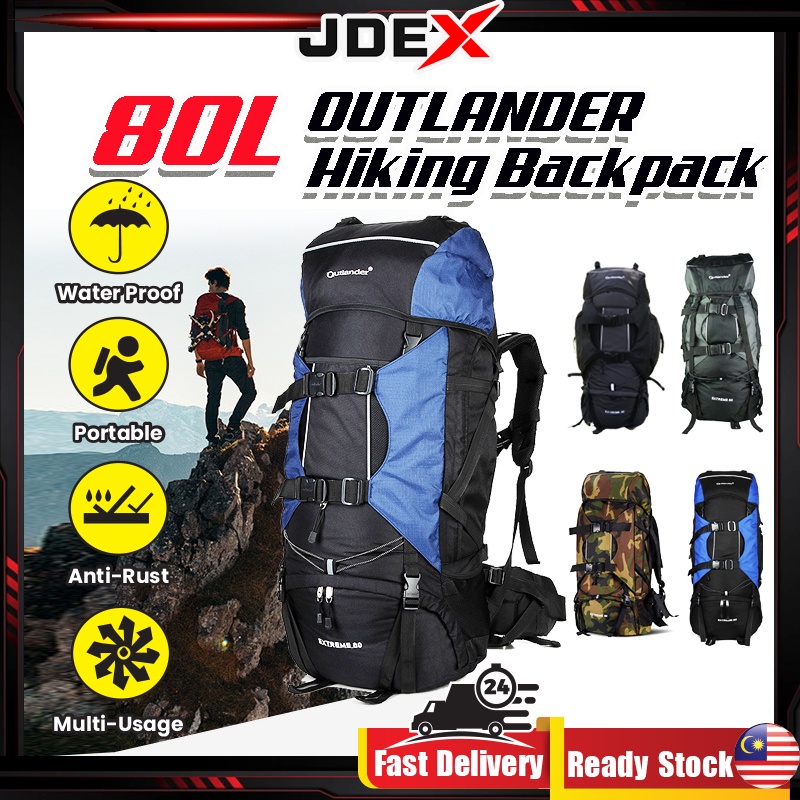 Jdex OUTLANDER กระเป๋าเป้สะพายหลัง กันน้ํา 80 ลิตร สําหรับผู้ชาย ผู้หญิง ตั้งแคมป์ เดินทาง เดินป่า กลางแจ้ง