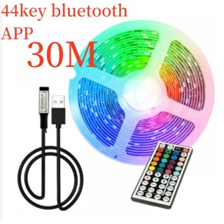 สายไฟนีออน LED RGB 5050-44 คีย์ 30 ม. ควบคุมด้วยแอพเพลงบลูทูธ หลากสีสัน สําหรับตกแต่งบ้าน ทีวี E+R